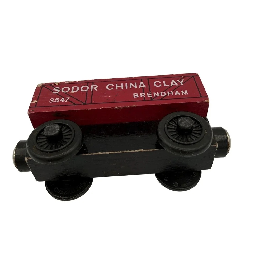 Thomas‎ Wooden Train Car Sodor China Clay 2000 Brendham Red Black Toy for Kids